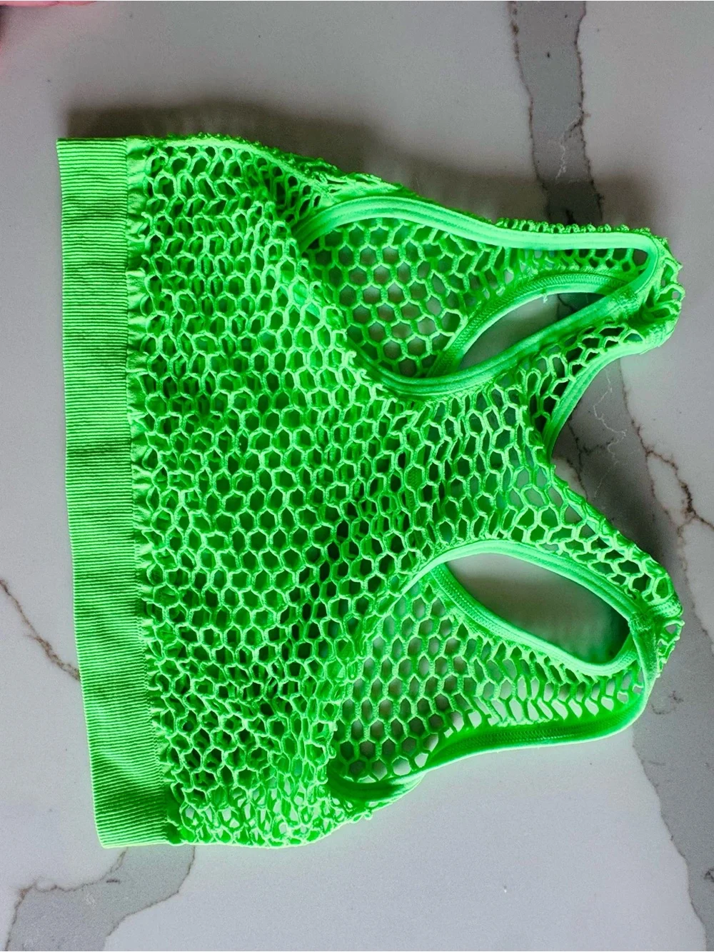 Vintage Neon Green Fishnet Lingerie Set | One Size | Y2K Rare